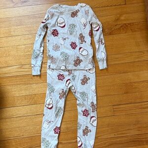 Carter's Cream Holiday Santa & Gingerbread Pajama Set